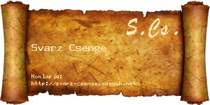 Svarz Csenge névjegykártya